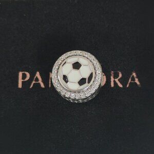 Pandora Engravable Soccer Charm Bead S925 Silver with box